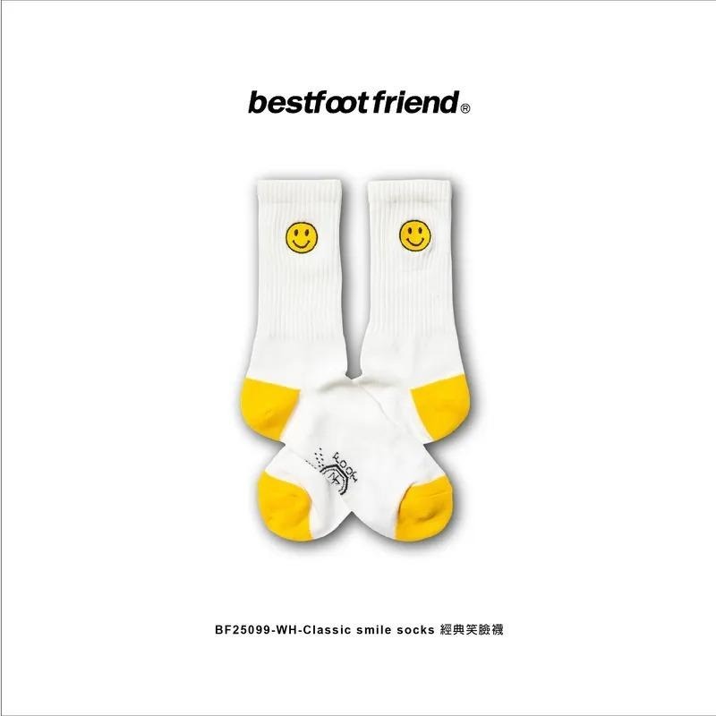 BEST FOOT FRIEND /BFF襪 CLASSIC SMILE SOCKS 經典刺繡微笑長襪【PS中壢】-細節圖4