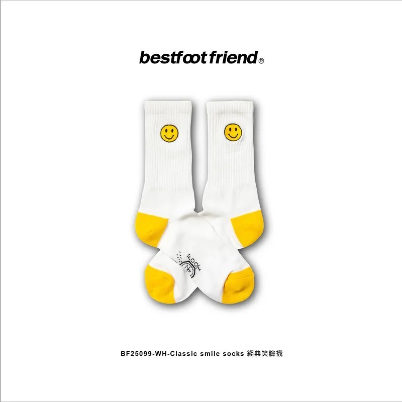 BEST FOOT FRIEND /BFF襪 CLASSIC SMILE SOCKS 經典刺繡微笑長襪【PS中壢】-規格圖8