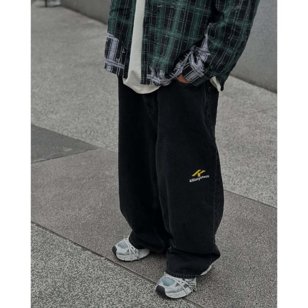 KILLASYSTEM Washed Baggy Denim 水洗直筒寬褲 牛仔褲 長褲  店內價 【PS中壢】-細節圖3