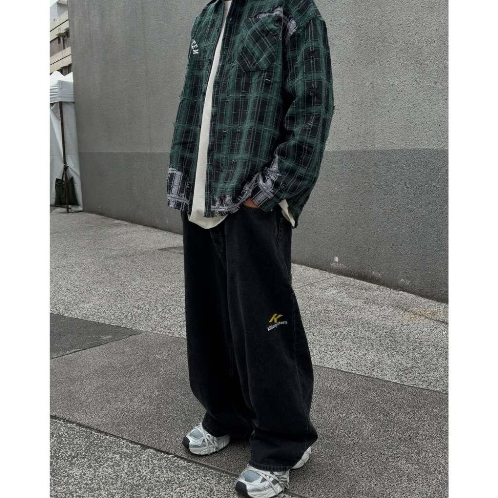 KILLASYSTEM Washed Baggy Denim 水洗直筒寬褲 牛仔褲 長褲  店內價 【PS中壢】-細節圖4