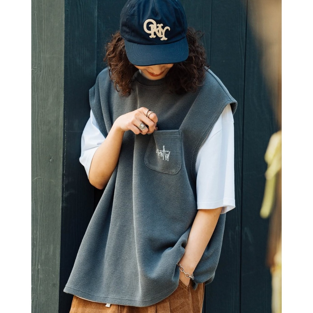 ORDINARY 水洗蠟染華夫格背心 店內價 【PS中壢】-細節圖2