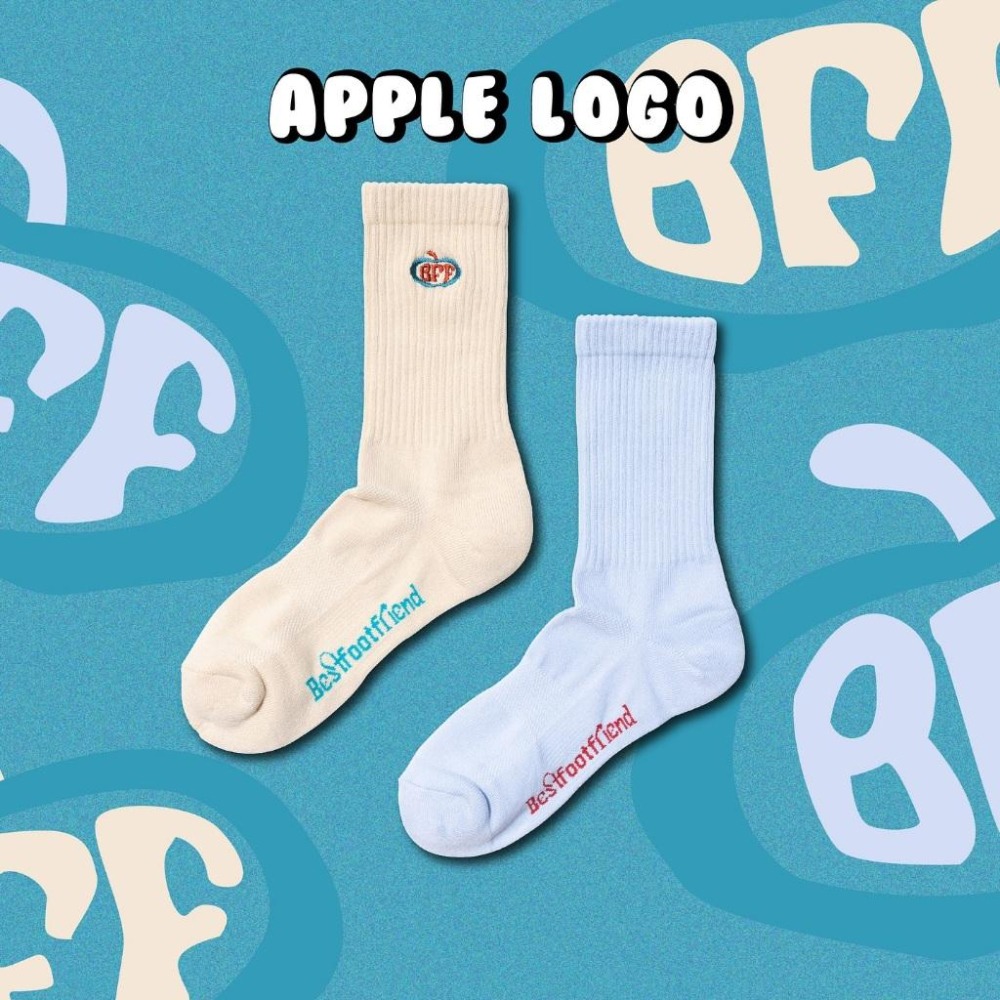 BEST FOOT FRIEND / BFF襪 Apple Logo Socks 刺繡蘋果LOGO 長襪【PS中壢】-細節圖2