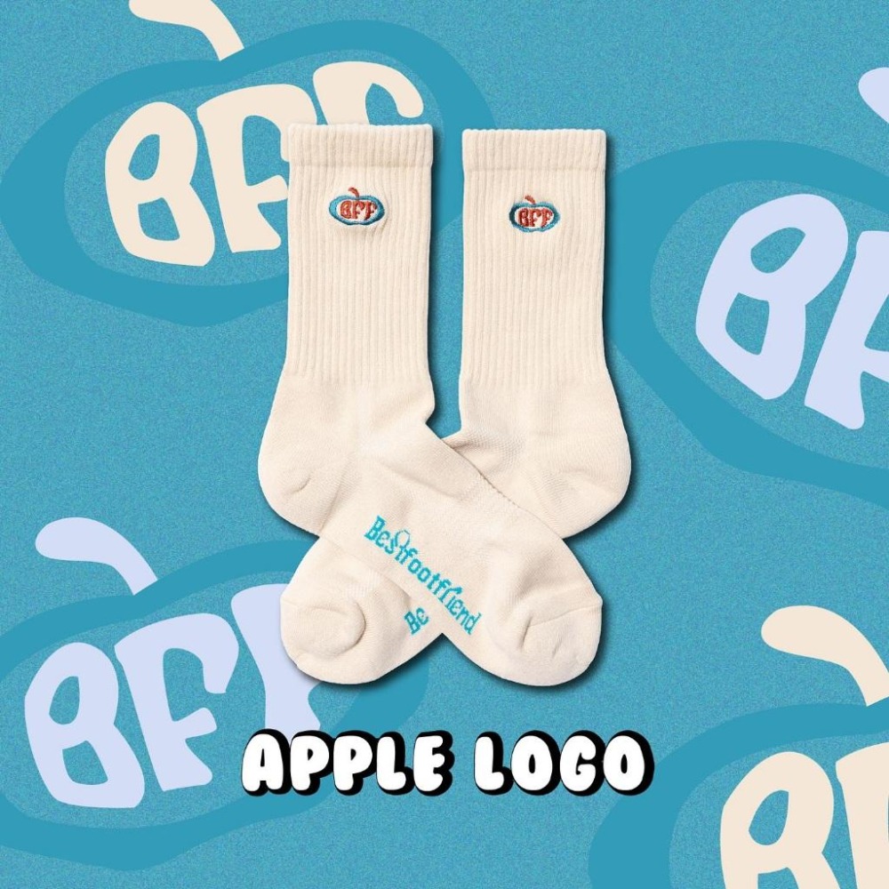 BEST FOOT FRIEND / BFF襪 Apple Logo Socks 刺繡蘋果LOGO 長襪【PS中壢】-細節圖3
