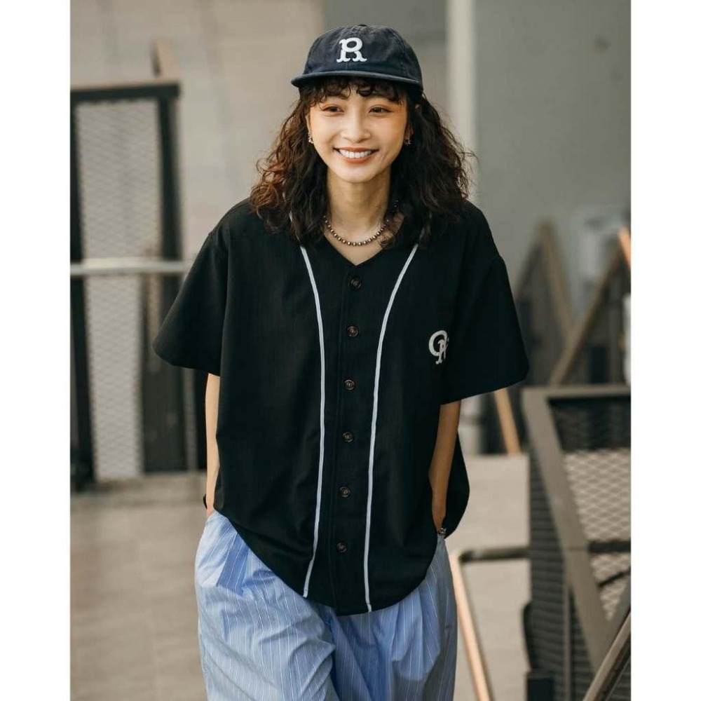 ORDINARY 25SS SEERSUCKER JERSEY 直紋泡泡砂貼布棒球衫 店內價 【PS中壢】-細節圖6