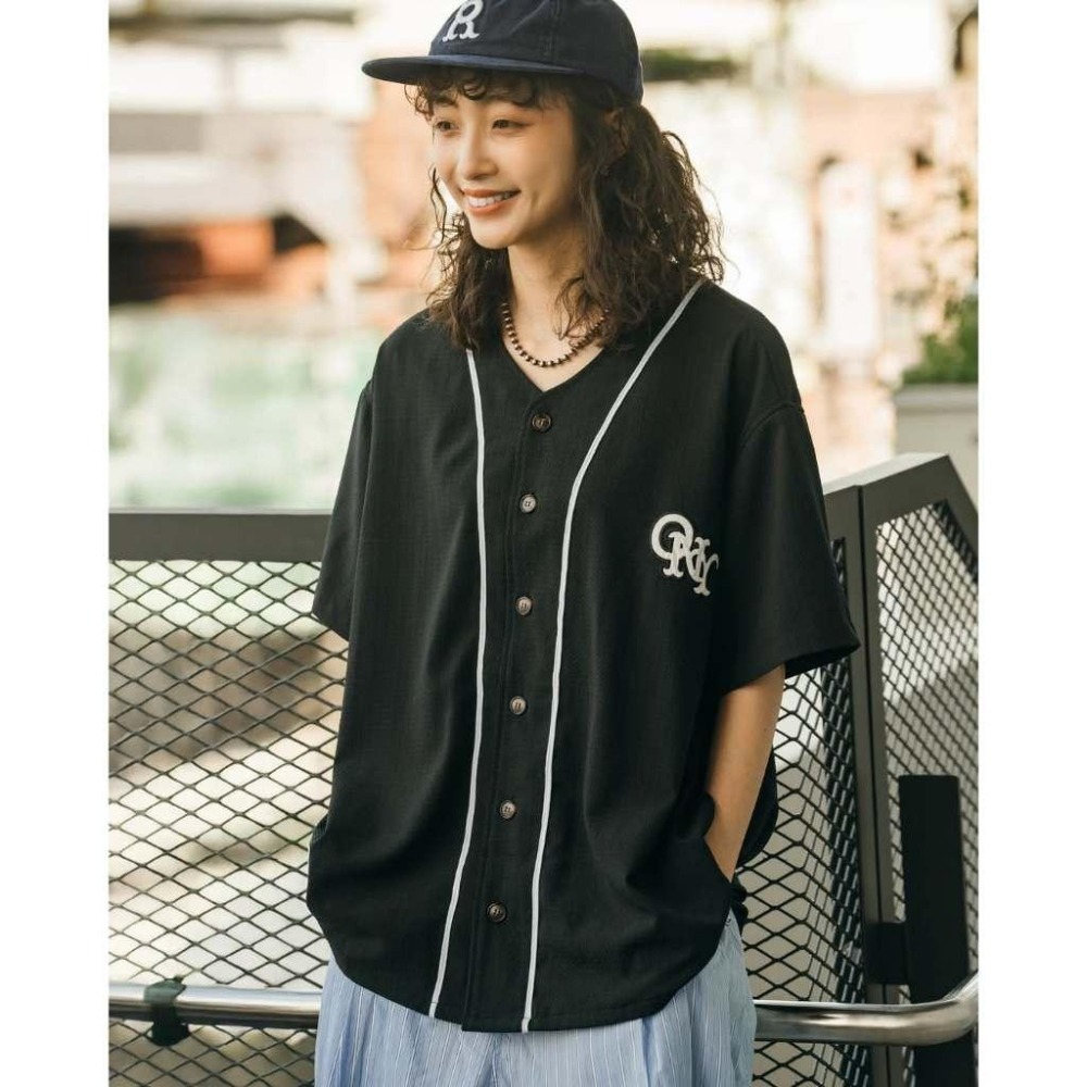 ORDINARY 25SS SEERSUCKER JERSEY 直紋泡泡砂貼布棒球衫 店內價 【PS中壢】-細節圖7