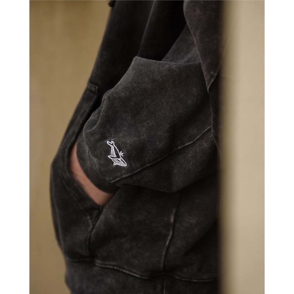 ORDINARY PIGMENT DYED SWEAT HOODIE 水洗不修邊貼布LOGO帽T  店內價 【PS中壢】-細節圖5