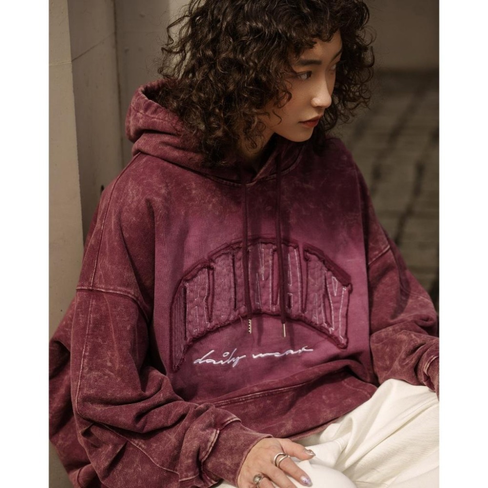 ORDINARY PIGMENT DYED SWEAT HOODIE 水洗不修邊貼布LOGO帽T  店內價 【PS中壢】-細節圖8