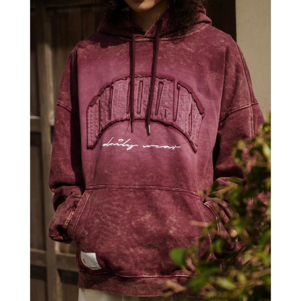 ORDINARY PIGMENT DYED SWEAT HOODIE 水洗不修邊貼布LOGO帽T  店內價 【PS中壢】-細節圖9