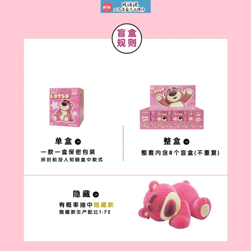 52TOYS LOTSO迪士尼 盲盒一代 玩具總動員 草莓熊 熊抱哥 IT＇S ME 公仔 植絨 【PS中壢】-細節圖7