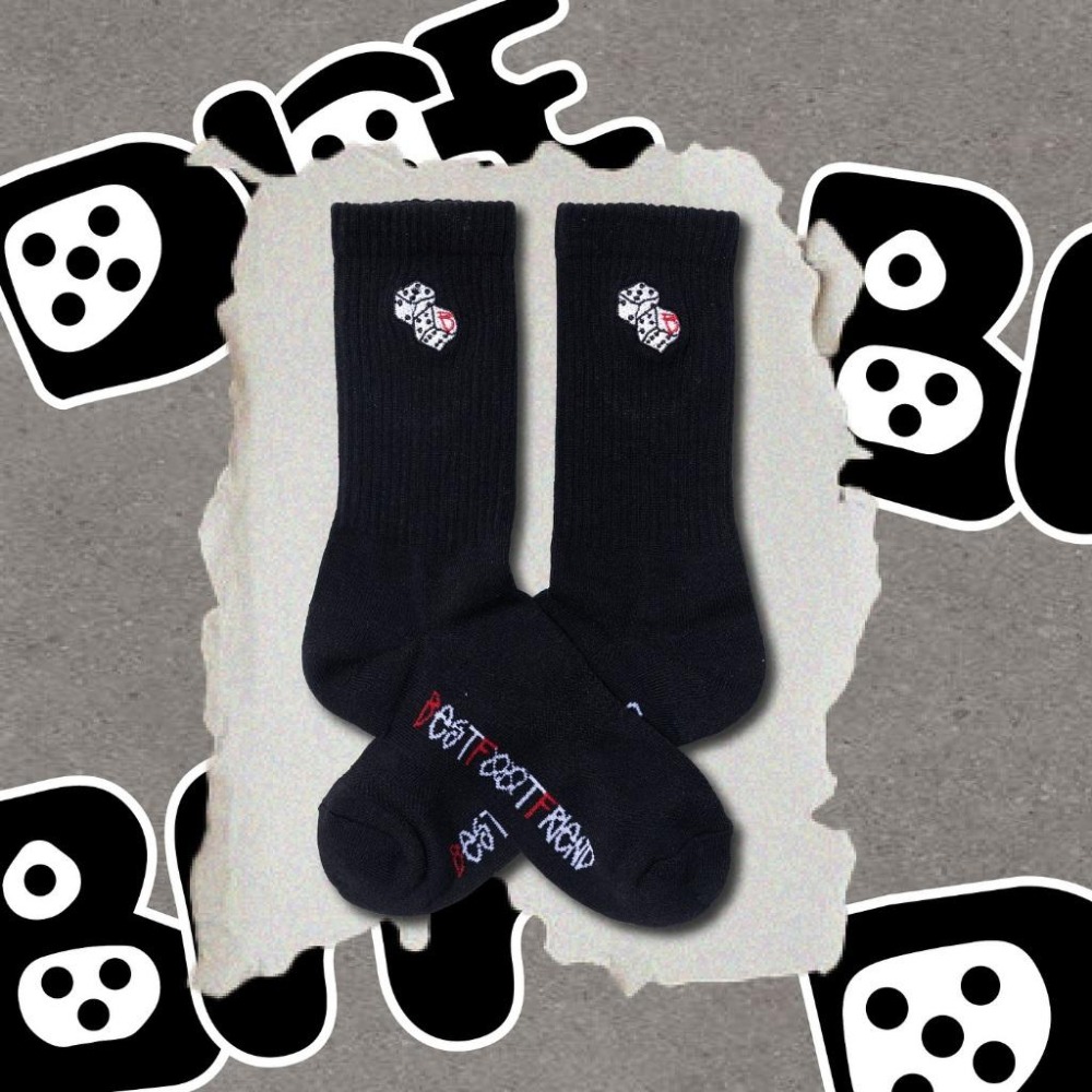 BEST FOOT FRIEND / BFF襪 Dice socks 刺繡骰子 長襪【PS中壢】-細節圖3
