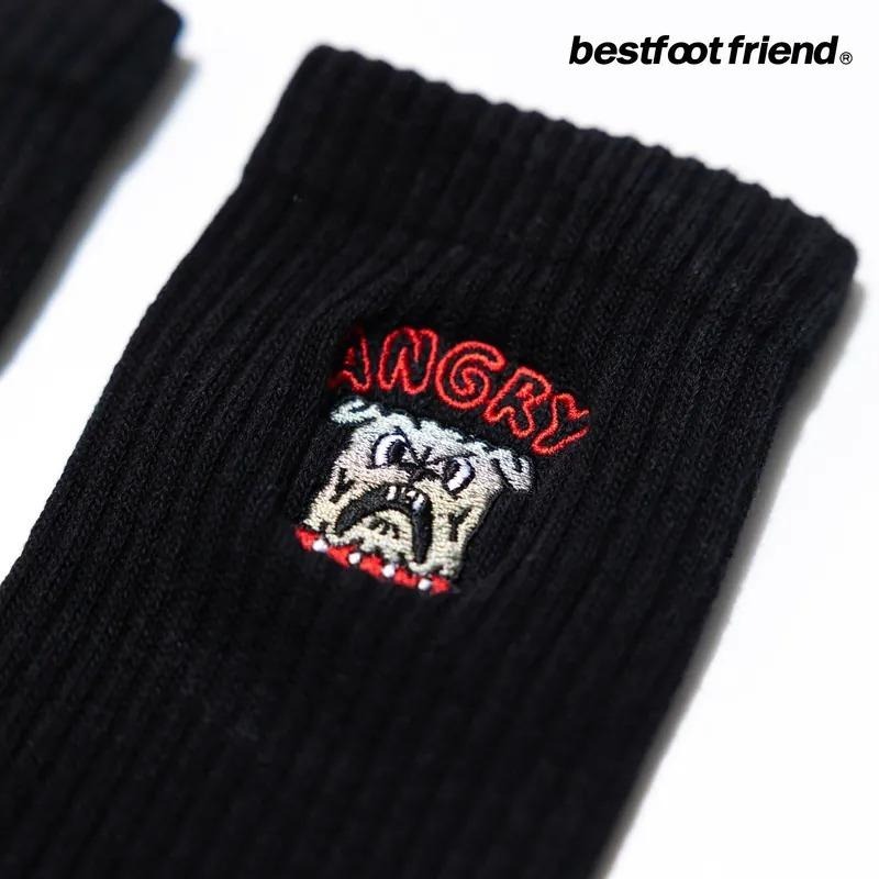 BEST FOOT FRIEND / BFF襪 ANGRY PUPPY 生氣小狗 刺繡長襪【PS中壢】-細節圖4