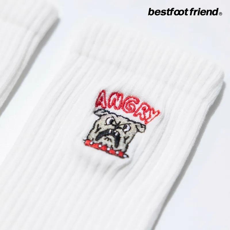 BEST FOOT FRIEND / BFF襪 ANGRY PUPPY 生氣小狗 刺繡長襪【PS中壢】-細節圖7