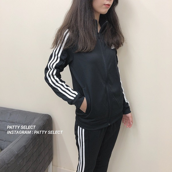 ADIDAS 愛迪達 運動 套裝 連帽 外套 長褲 EB7651 男 DV2431 女 黑【PS中壢】-外套(女版)