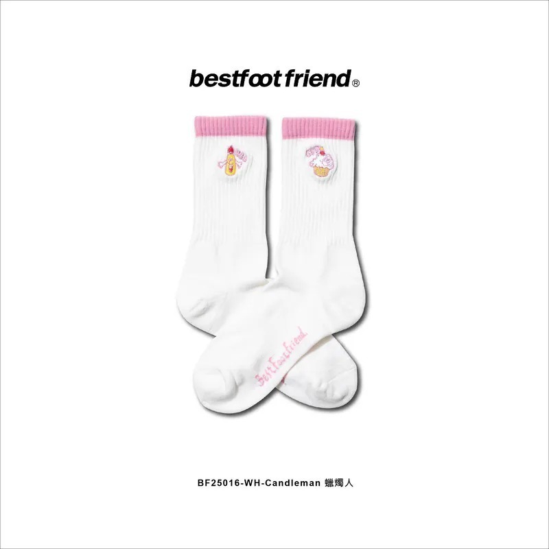 BEST FOOT FRIEND /BFF襪 Candleman 蠟燭人刺繡長襪【PS中壢】-規格圖1