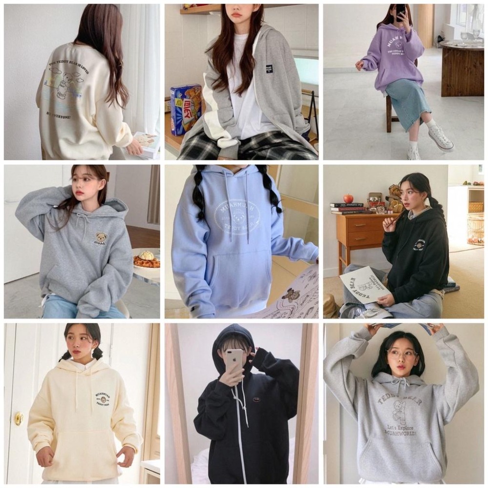 現貨絕版品出清  MUAHMUAH 連帽T恤 帽T 長袖帽T 內刷毛 MUAH MUAH 泰迪熊【PS中壢】-細節圖3