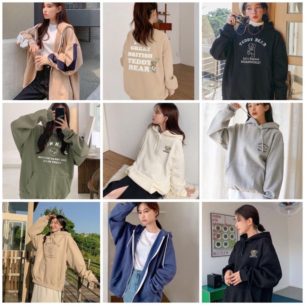 現貨絕版品出清  MUAHMUAH 連帽T恤 帽T 長袖帽T 內刷毛 MUAH MUAH 泰迪熊【PS中壢】-細節圖5