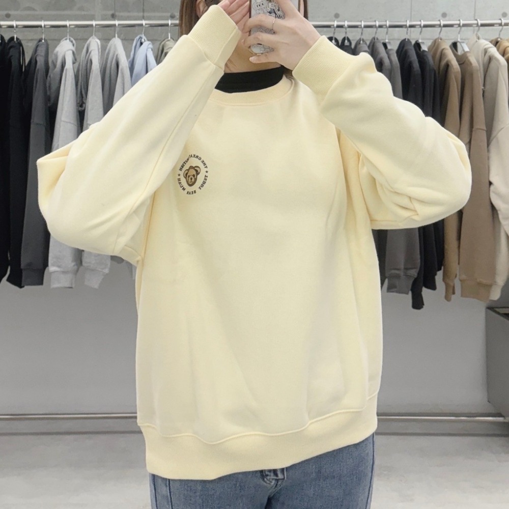 現貨絕版品出清  MUAHMUAH 連帽T恤 帽T 長袖帽T 內刷毛 MUAH MUAH 泰迪熊【PS中壢】-規格圖2