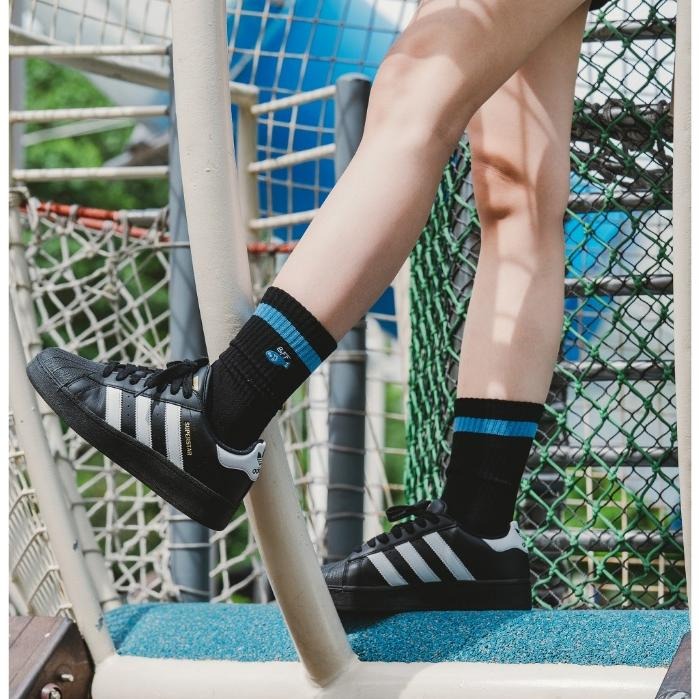 BEST FOOT FRIEND / BFF襪 SLEEPING FISH 小魚 刺繡 長襪【PS中壢】-細節圖6