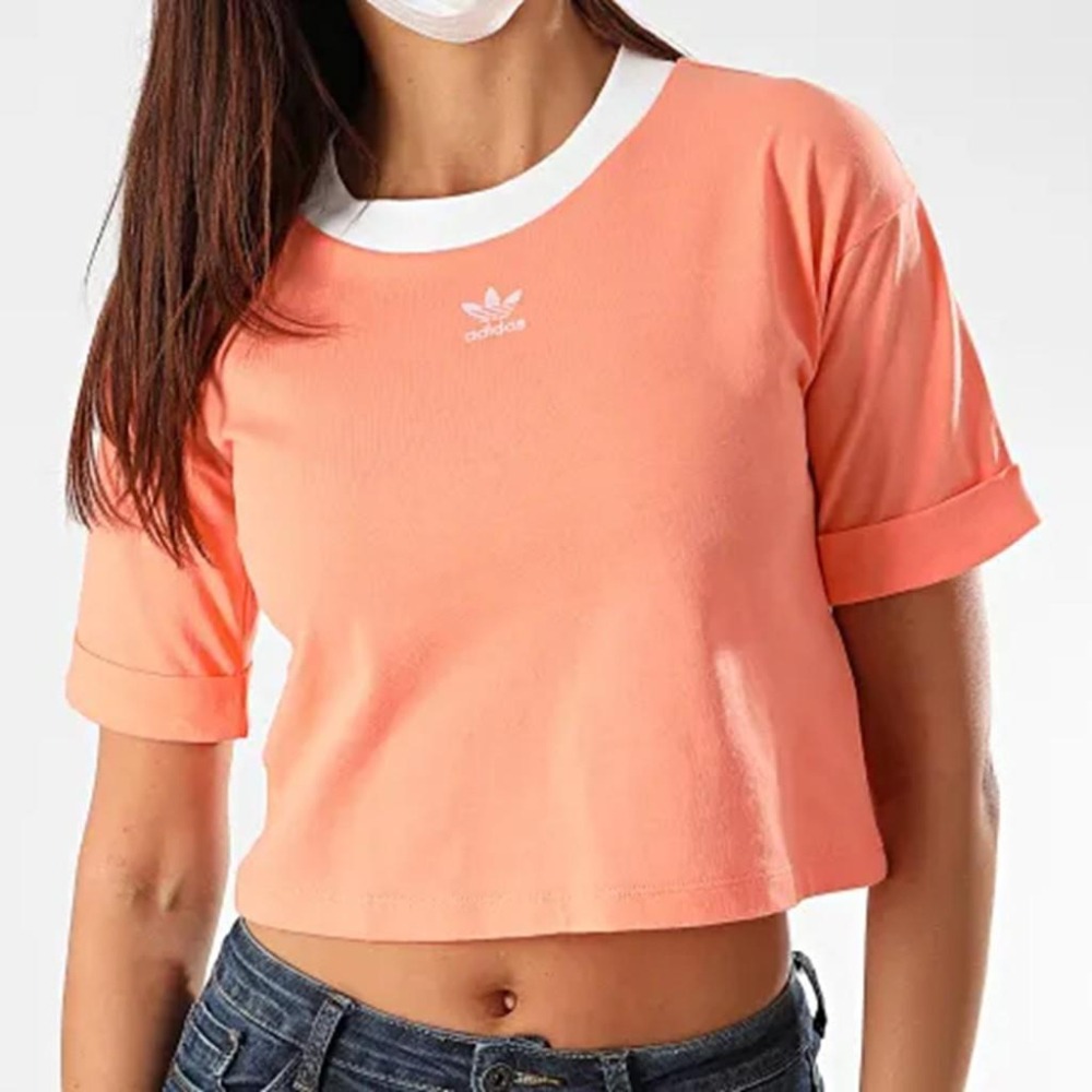 ADIDAS 胸口刺繡 LOGO 設計 短版 上衣【PS中壢】-細節圖6