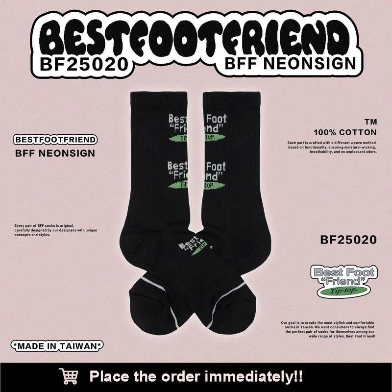 BEST FOOT FRIEND / BFF襪 BFF NEONSIGN 霓虹燈 刺繡 長襪【PS中壢】-細節圖2