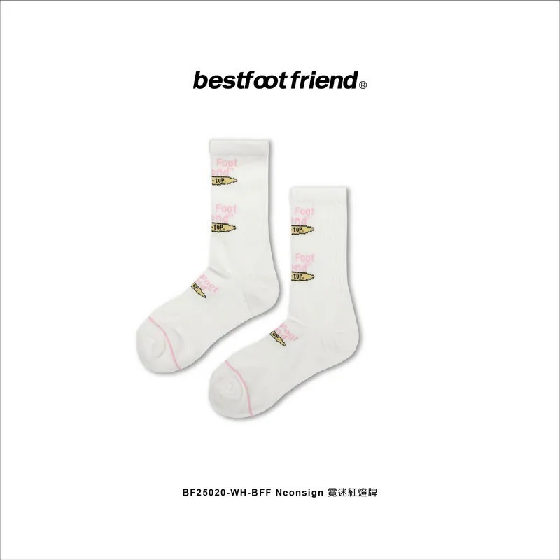 BEST FOOT FRIEND / BFF襪 BFF NEONSIGN 霓虹燈 刺繡 長襪【PS中壢】-規格圖1