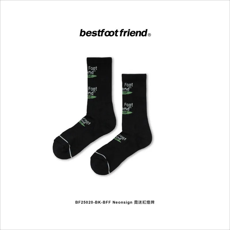 BEST FOOT FRIEND / BFF襪 BFF NEONSIGN 霓虹燈 刺繡 長襪【PS中壢】-規格圖2