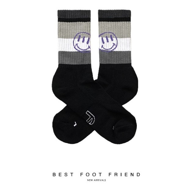 BEST FOOT FRIEND /BFF襪 運動 長襪 短襪 微笑 繽紛 刺繡 笑臉【PS中壢】綜合賣場-規格圖1