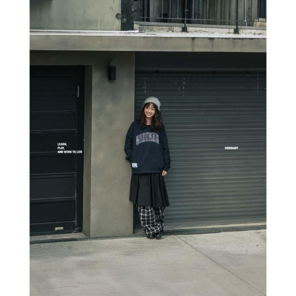 ORDINARY 25AW STAR PLAID SWEATSHIRT 格紋星貼布大學T 店內價 【PS中壢】-細節圖5