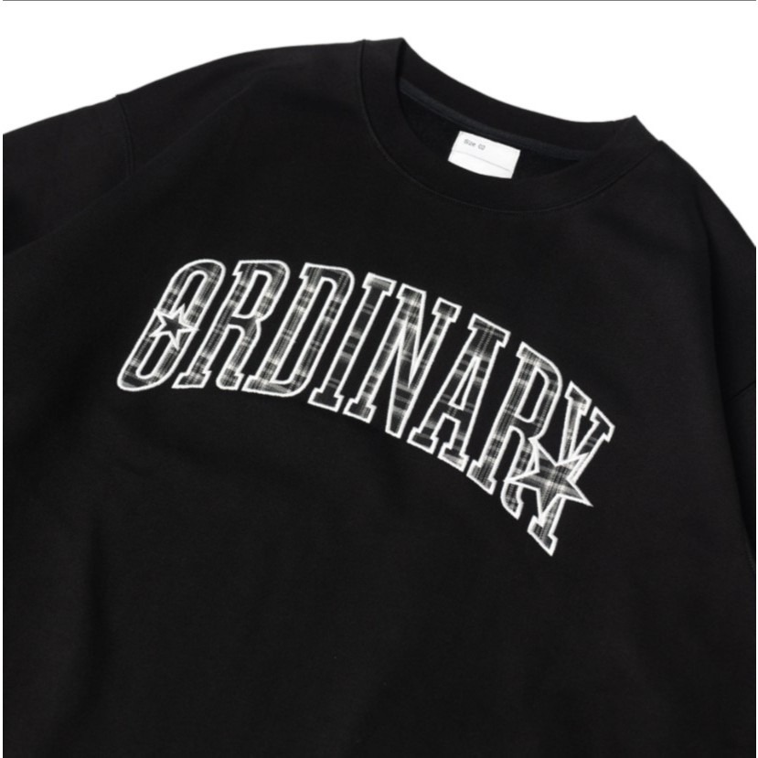 ORDINARY 25AW STAR PLAID SWEATSHIRT 格紋星貼布大學T【PS中壢】-規格圖9