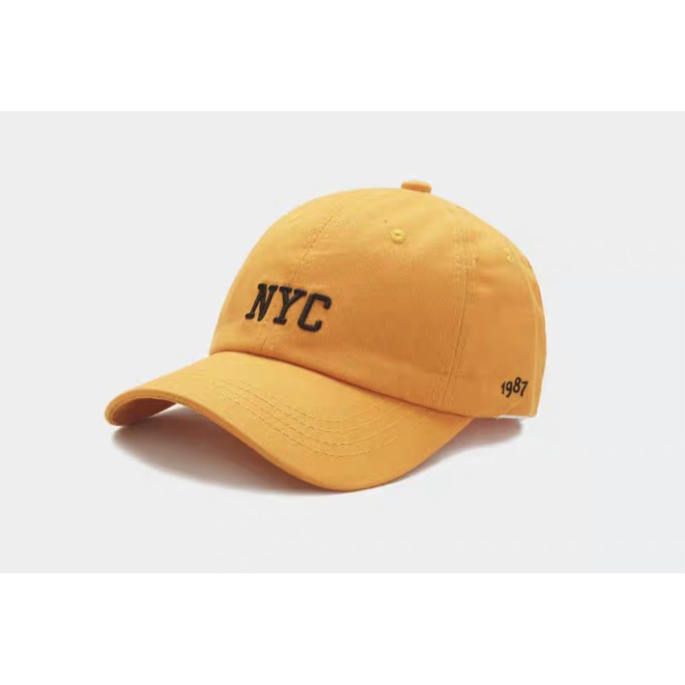 韓國老帽 NYC LOGO 19XX 男女 老帽 帽子【PS中壢】-大NYC  黃