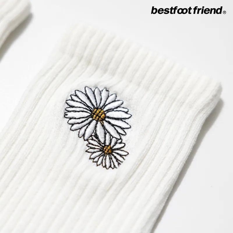 BEST FOOT FRIEND /BFF襪 CLASSIC DAISY SOCKS 經典刺繡雛菊長襪【PS中壢】-細節圖4
