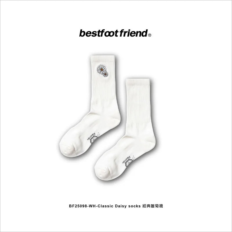 BEST FOOT FRIEND /BFF襪 CLASSIC DAISY SOCKS 經典刺繡雛菊長襪【PS中壢】-規格圖2