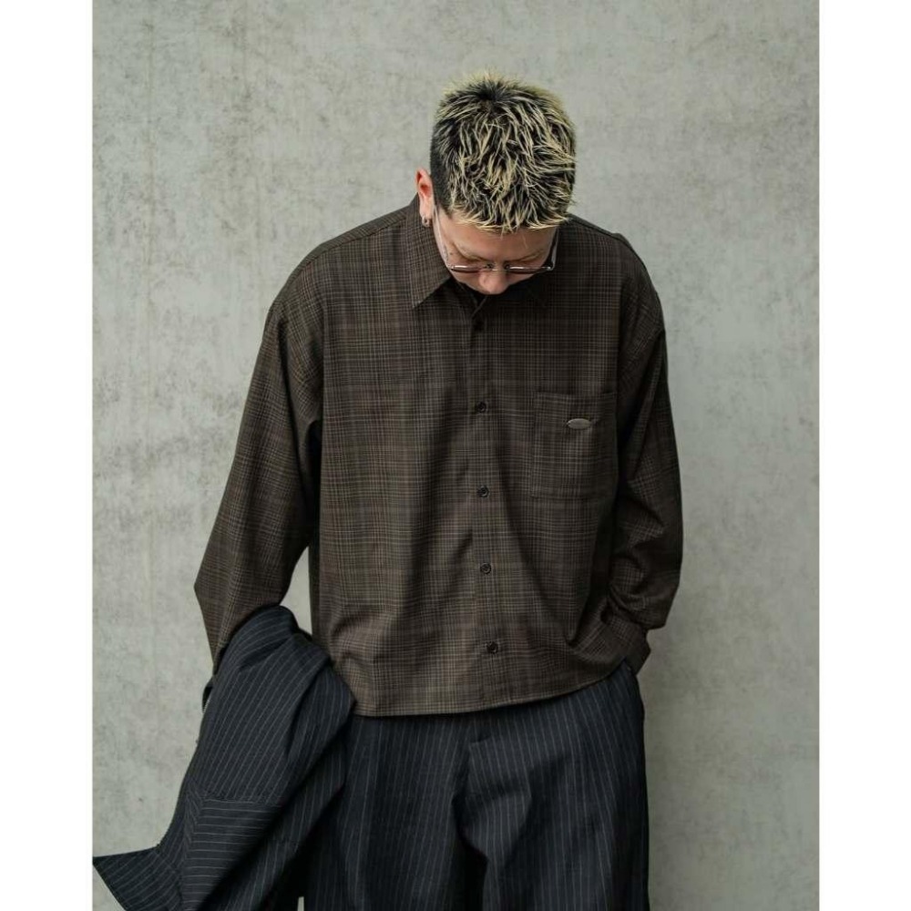ORDINARY METAL TAG CROPPED CHECK SHIRT鐵牌短板格紋襯衫 PS中壢-細節圖7