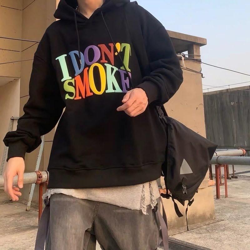 DONSMOKE 彩虹 發泡 基本款 立體 LOGO 長袖 帽T 帽TEE【PS中壢】-細節圖3