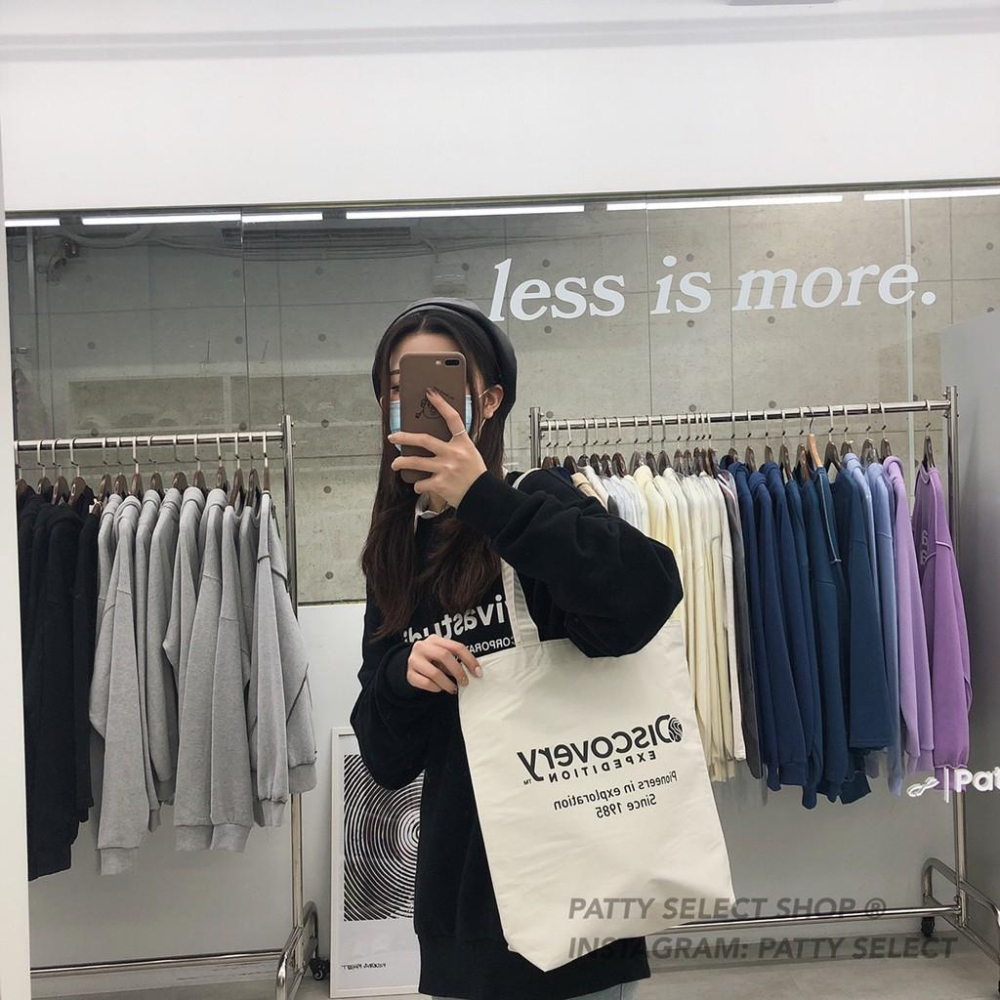 🇰🇷 DISCOVERY 帆布袋 側背 手提 白色 防水 防水袋【PS中壢】-細節圖3