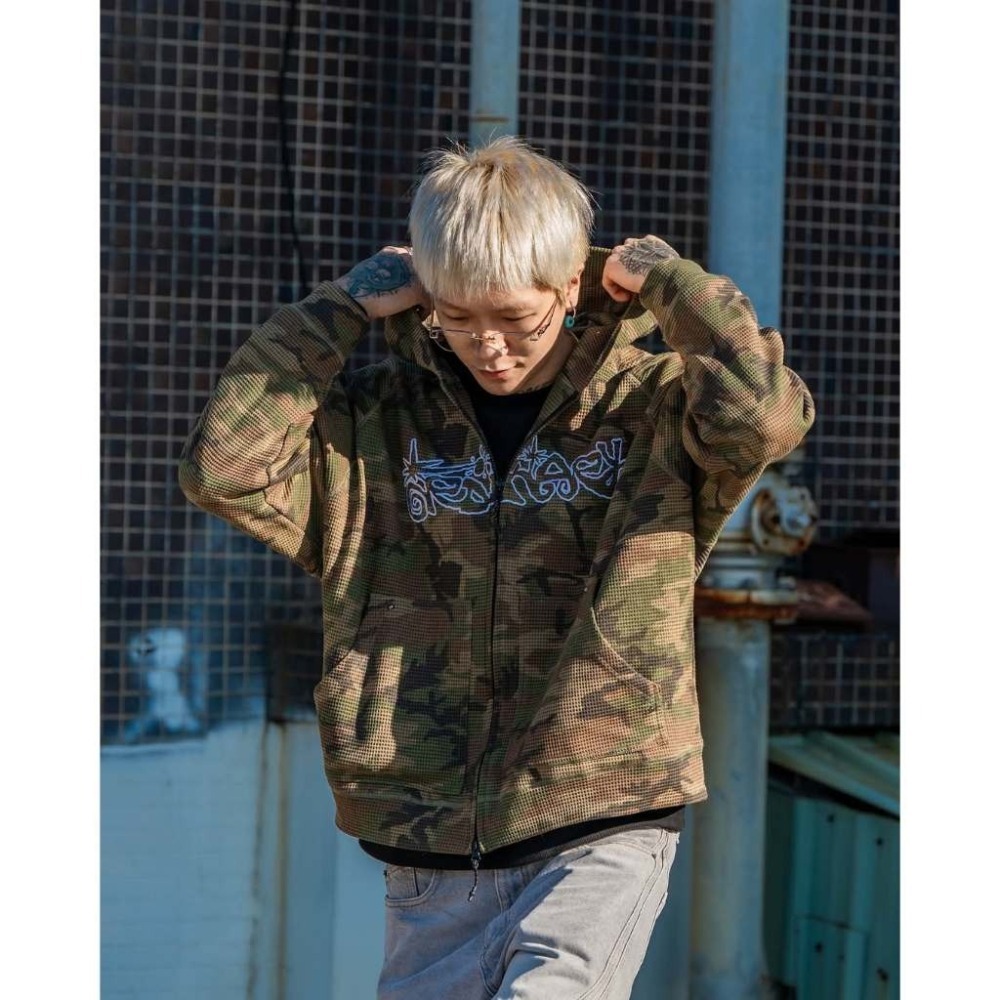 ORDINARY CAMO WAFFLE ZIP UP HOODIE 華夫格短板迷彩連帽外套 店內價【PS中壢】-細節圖7