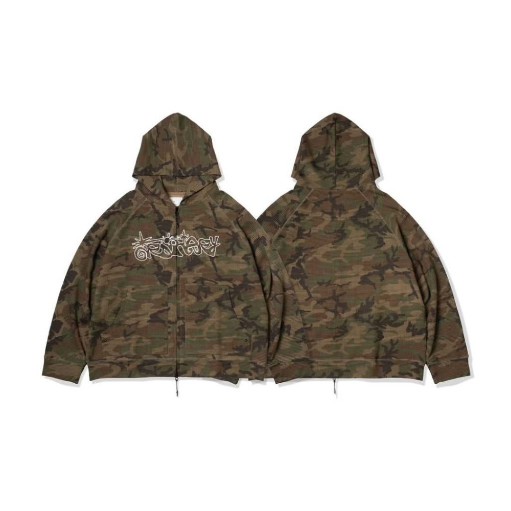 ORDINARY CAMO WAFFLE ZIP UP HOODIE 華夫格短板迷彩連帽外套 店內價【PS中壢】-規格圖1