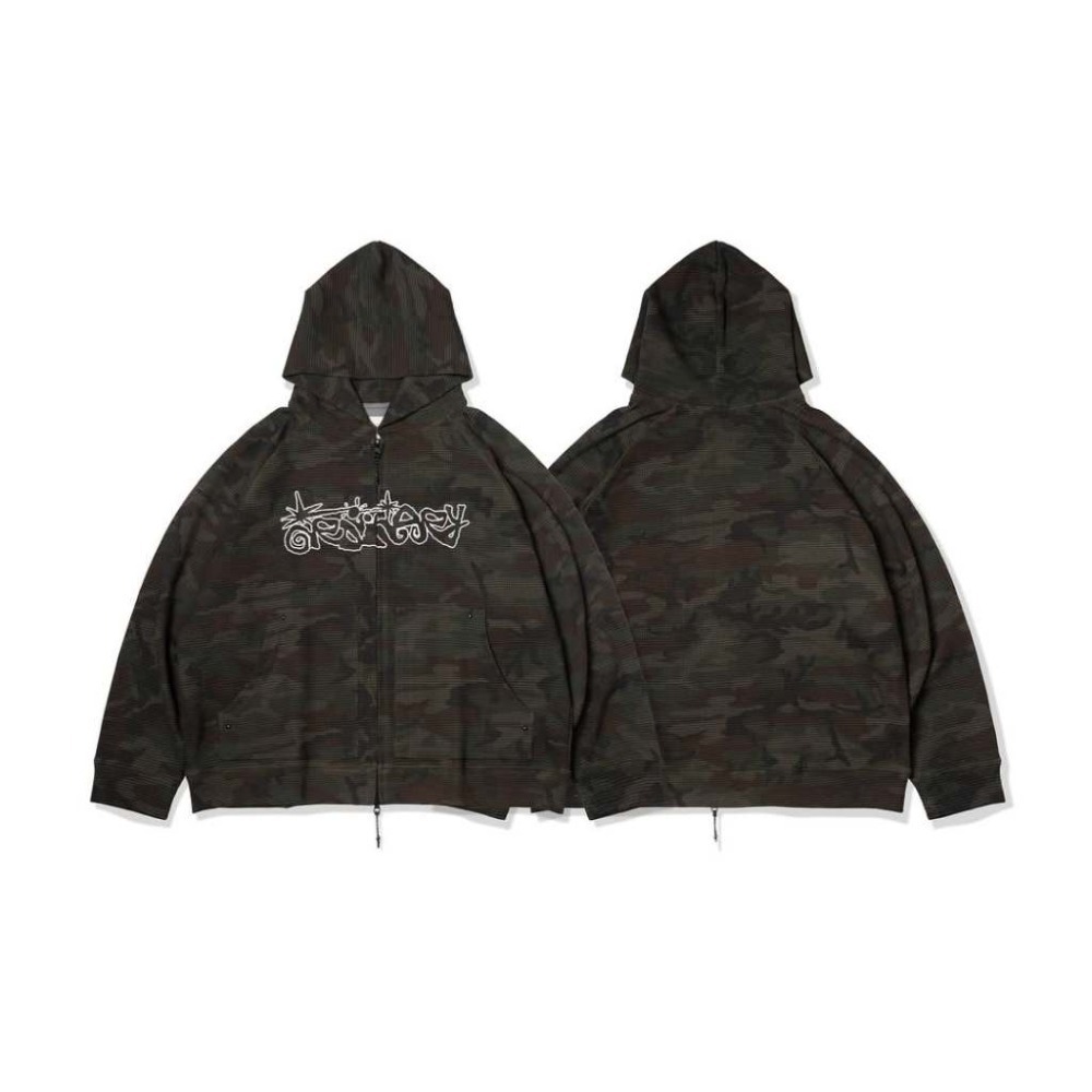 ORDINARY CAMO WAFFLE ZIP UP HOODIE 華夫格短板迷彩連帽外套 店內價【PS中壢】-規格圖2