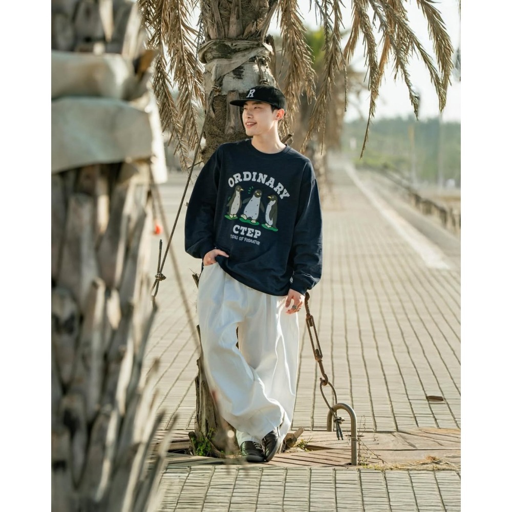 ORDINARY “PAPA“ CREW L/S TEE 企鵝夥伴竹節棉長TEE 店內價 【PS中壢】-細節圖5
