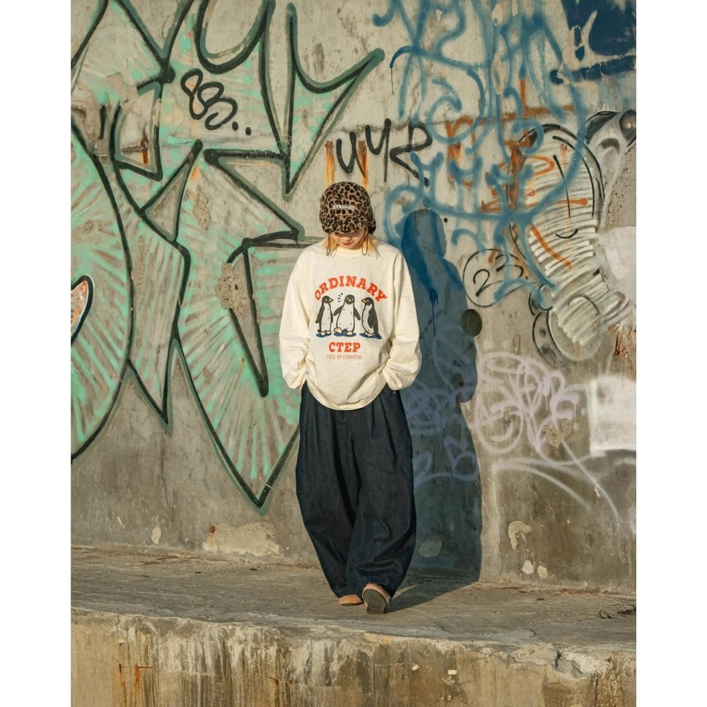 ORDINARY “PAPA“ CREW L/S TEE 企鵝夥伴竹節棉長TEE 店內價 【PS中壢】-細節圖7
