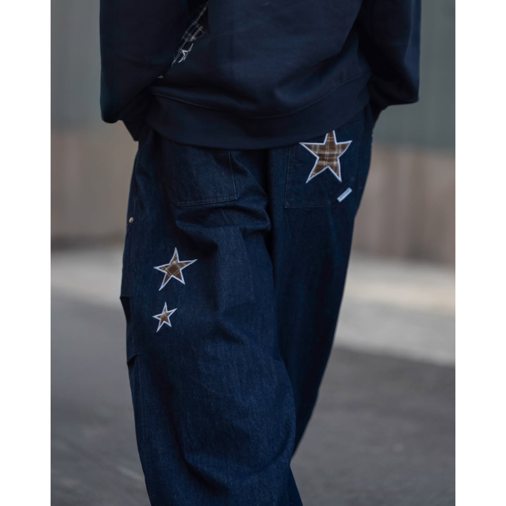 ORDINARY 格紋 星星 貼布 燈籠褲 長褲  店內價 【PS中壢】-細節圖5