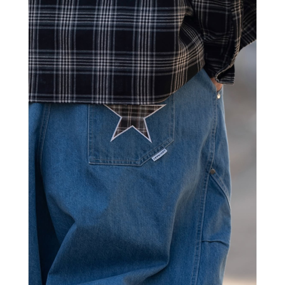 ORDINARY 格紋 星星 貼布 燈籠褲 長褲  店內價 【PS中壢】-細節圖9