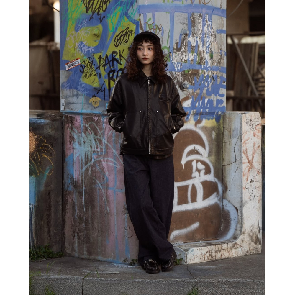 ORDINARY AGED LEATHER HUNTING JACKET 水洗舊化皮革狩獵外套 店內價 【PS中壢】-細節圖2