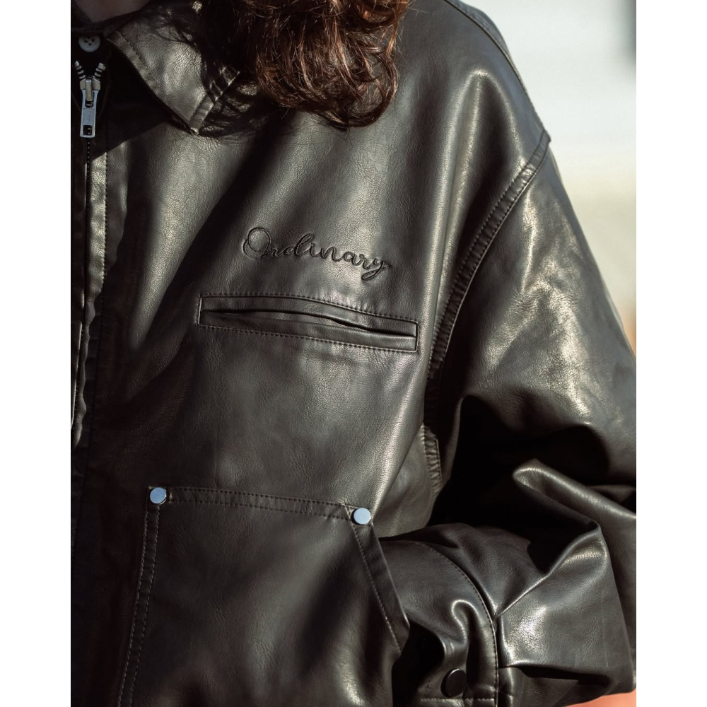 ORDINARY AGED LEATHER HUNTING JACKET 水洗舊化皮革狩獵外套 店內價 【PS中壢】-細節圖4