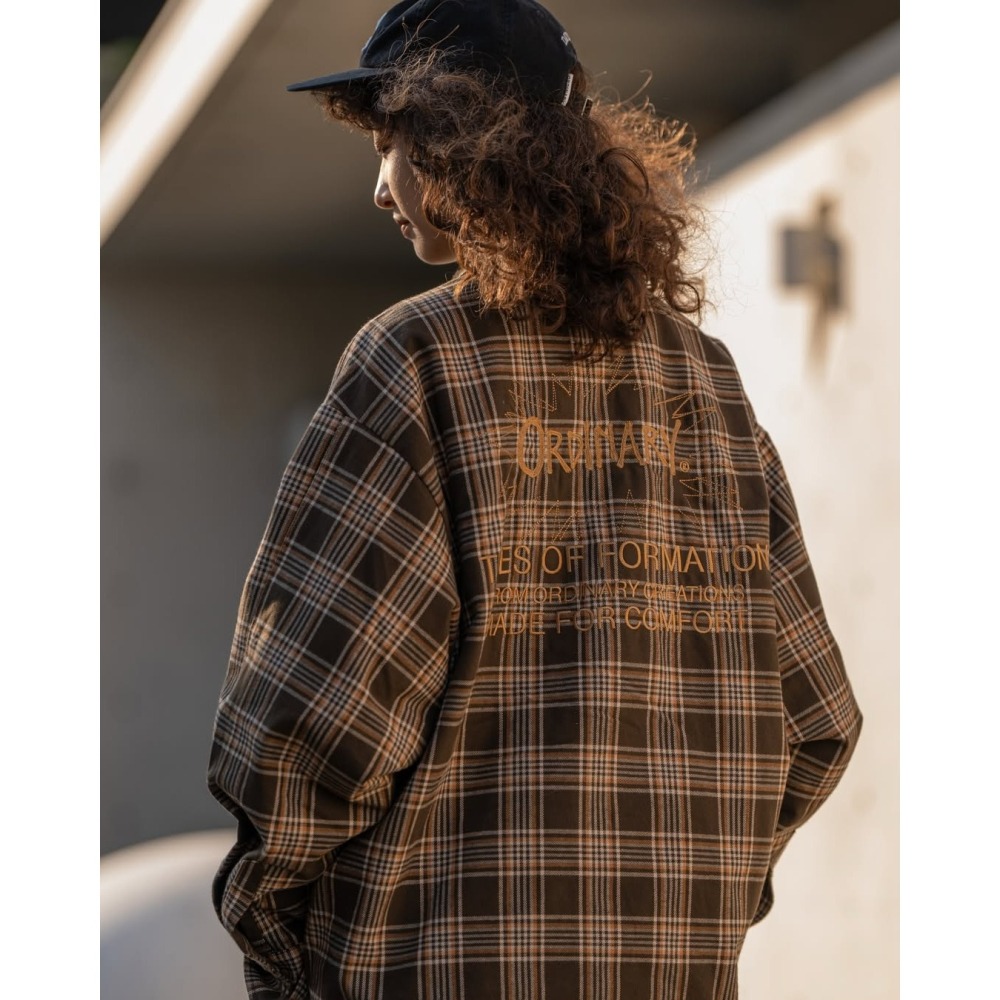 ORDINARY EMBROIDERED PLAID SHIRT電繡重磅格紋襯衫 店內價 【PS中壢】-細節圖5