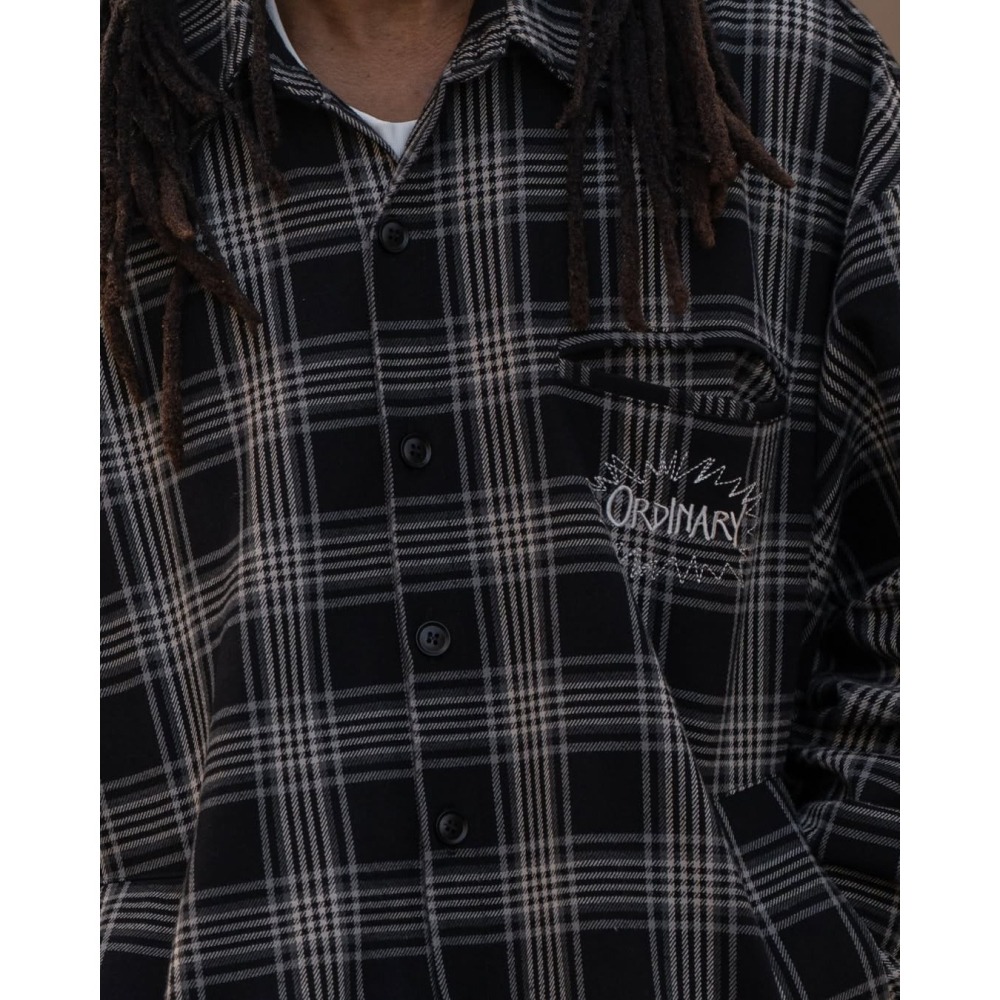 ORDINARY EMBROIDERED PLAID SHIRT電繡重磅格紋襯衫 店內價 【PS中壢】-細節圖7