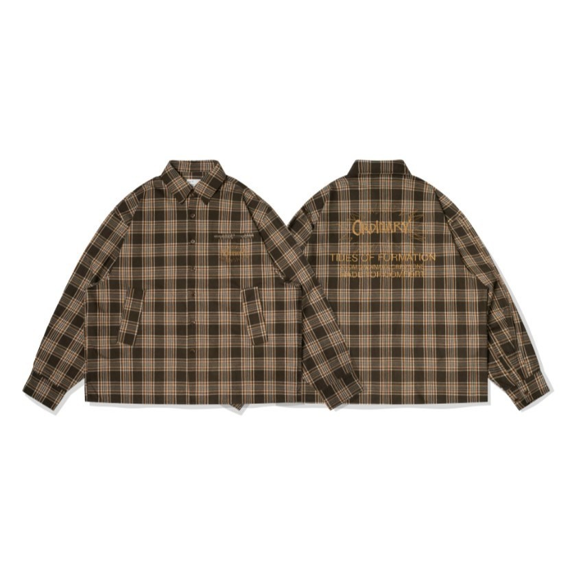 ORDINARY EMBROIDERED PLAID SHIRT電繡重磅格紋襯衫 店內價 【PS中壢】-規格圖1