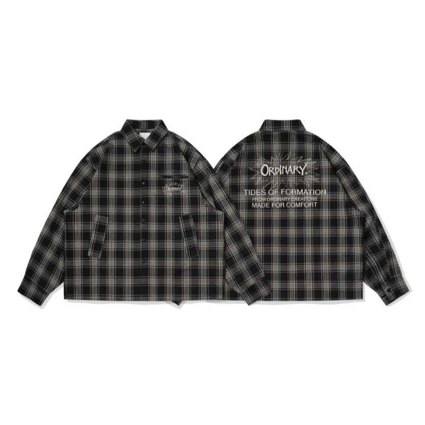 ORDINARY EMBROIDERED PLAID SHIRT電繡重磅格紋襯衫 店內價 【PS中壢】-規格圖2