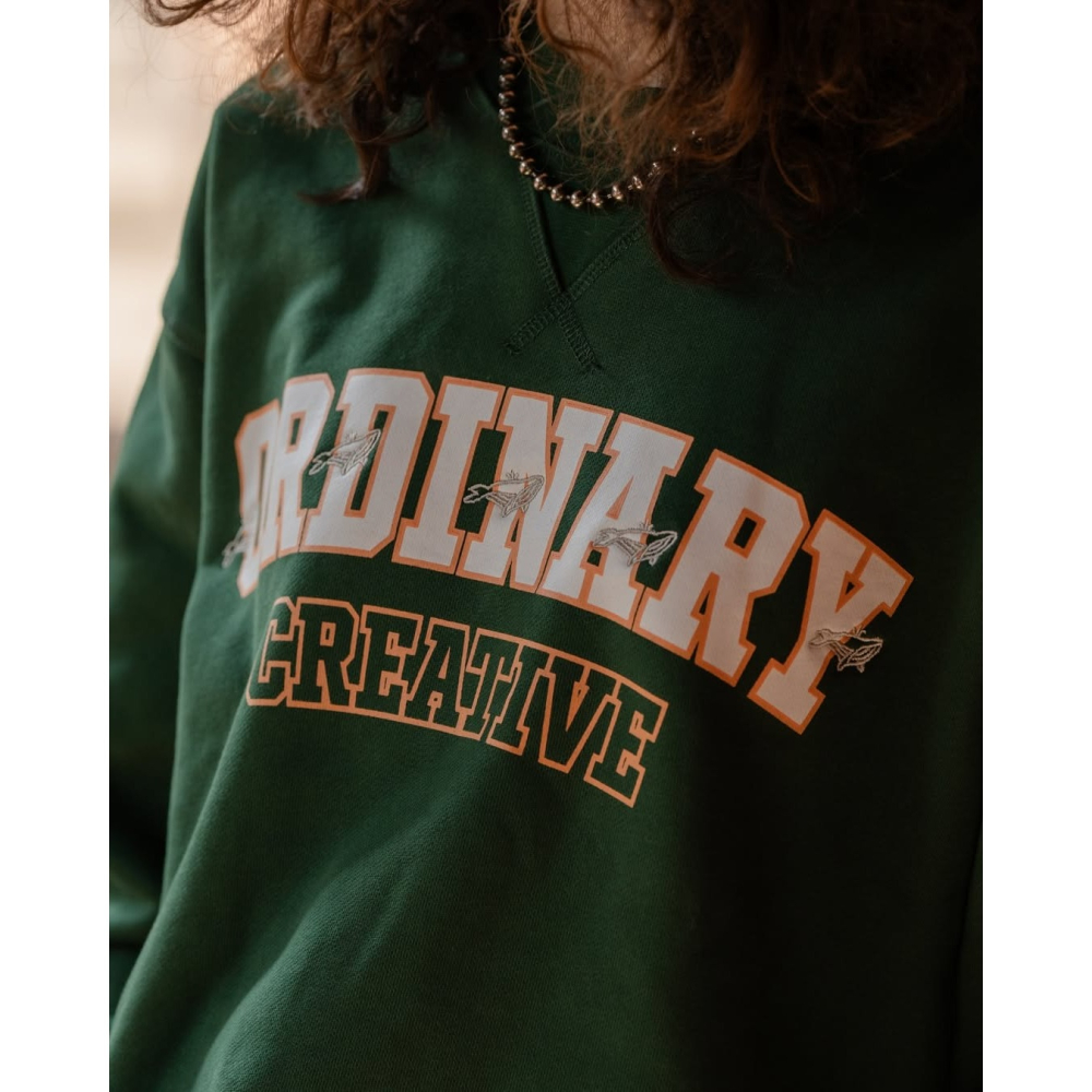 ORDINARY WHALE LOGO SWEATSHIRT 經典學院LOGO鯨魚電繡大學TEE 店內價 【PS中壢】-細節圖3