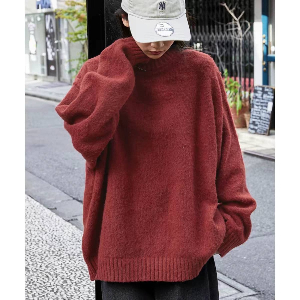 日本 MONO MART 基礎馬海毛圓領毛衣 寬鬆針織衫【PS中壢】-細節圖10